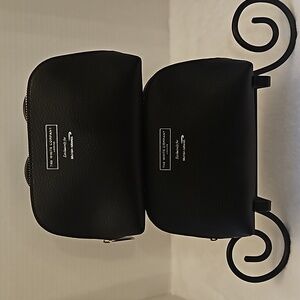 The White Company London Black Silver Cosmetics Bags Set of 2 British Airways